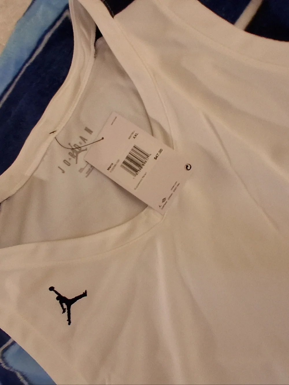 Jordan White Basketball Jersey with Black Jumpman